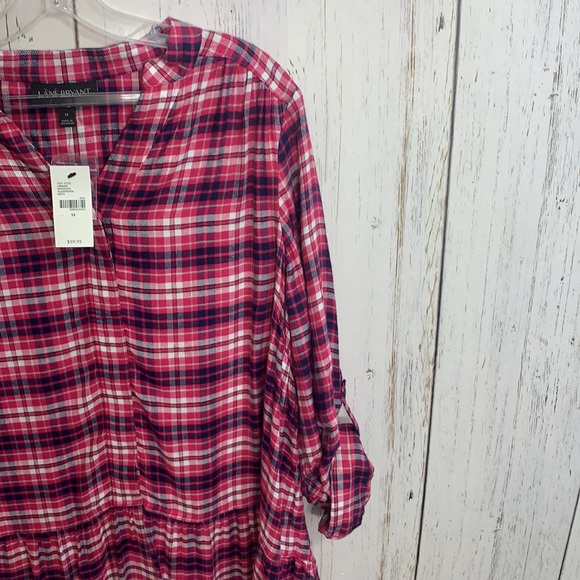 NWT Lane Bryant Ruffled Hem Flannel - Picture 4 of 13